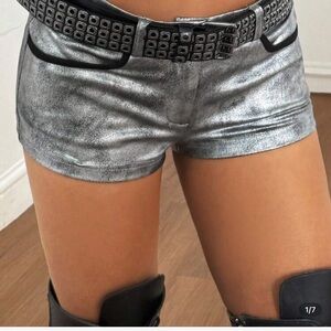 SHEIN Shimmering Silver shorts size small